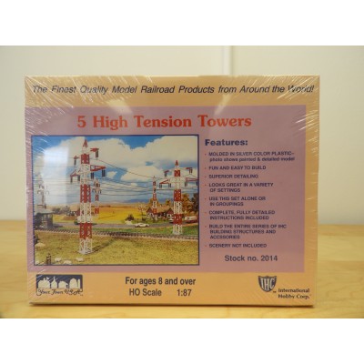 IHC, 5 High Tension Towers, HO Scale 1:87, PLASTIC KIT, Stock no. 2014